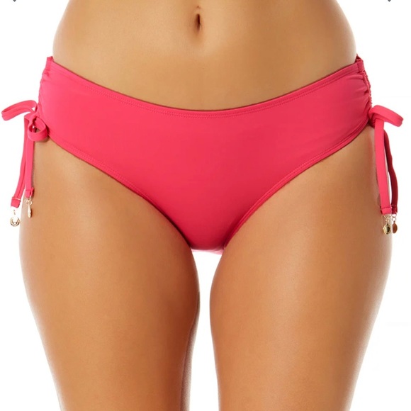 NWT Anne Cole Bikini Bottoms XS Berry Side Tie X-Small - Picture 1 of 11
